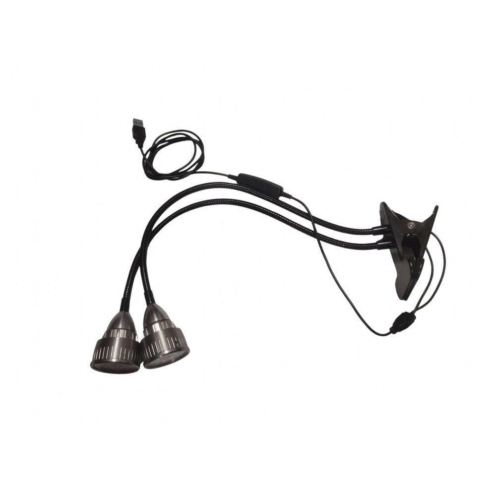 Dual Head LED Grow Light Flexible Gooseneck Clip On USB Plant Lamp with Timer